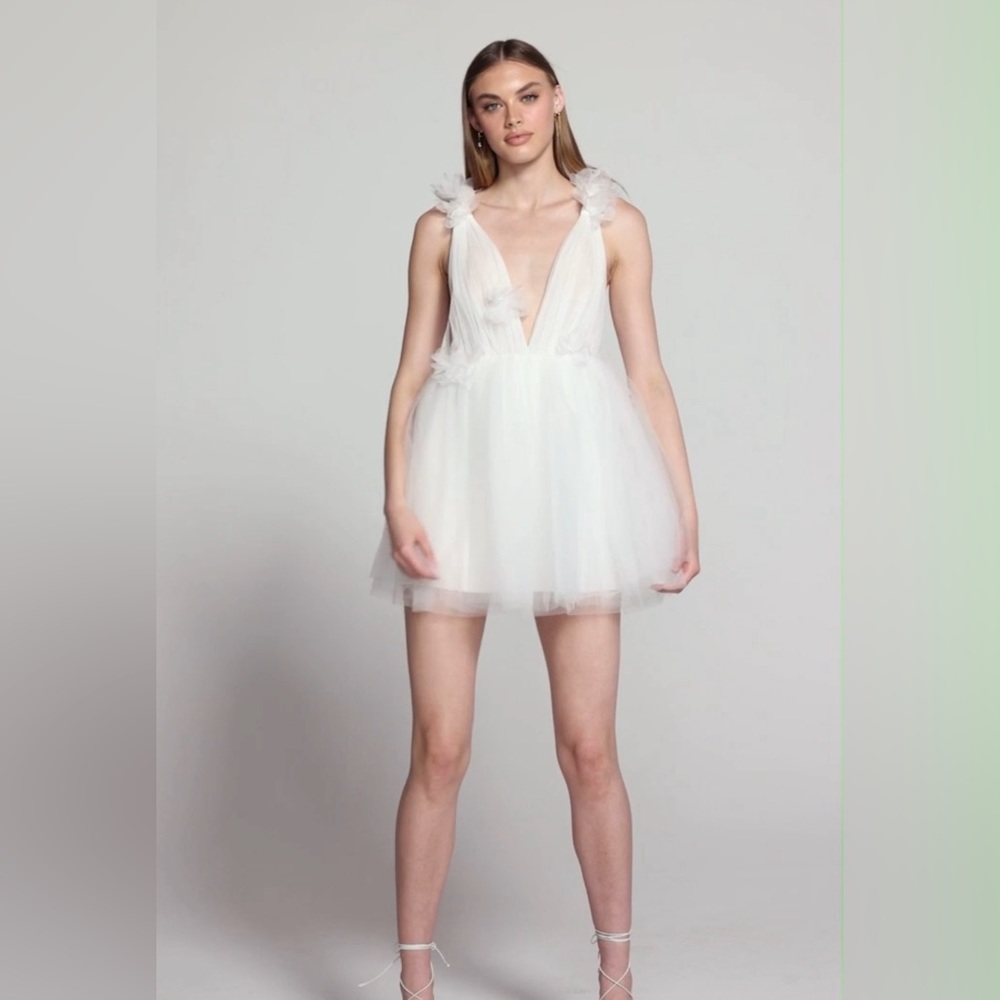 Katie May Cassia Floral Tulle Minidress - Picture 3 of 11